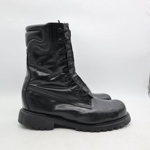 All American Boot MFG Steel Toe Patrol Men 9 EEE Black Leather FireFighter Boot - Picture 1 of 11